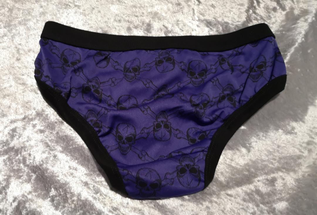 Void Clothing | Purple & Black Skull & Crossbones Knickers - Back