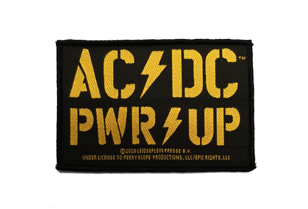 Official Band Merch | AC/DC - PWR UP Yellow Woven Patch