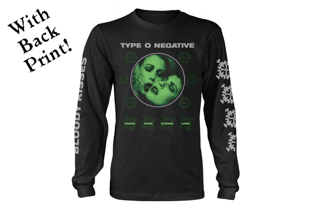 Official Band Merch | Type O Negative - Crude Gears Men's Official Long Sleeve T-Shirt - Front