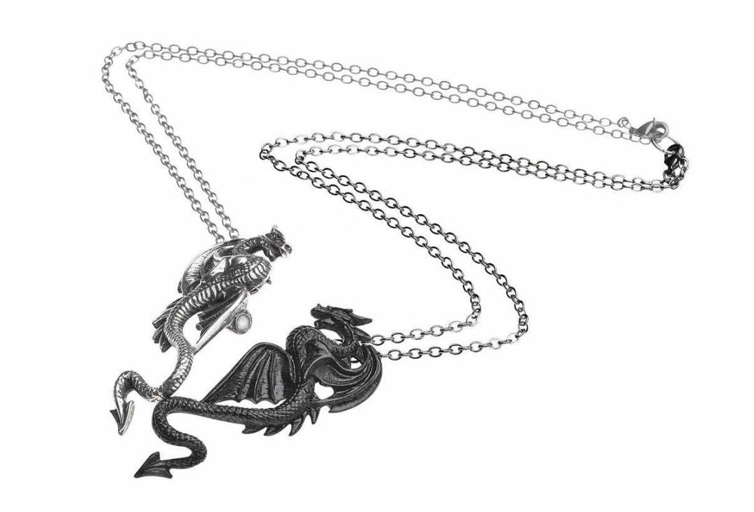 Alchemy Gothic | Draconic Tryst Double Pendant - With Chain