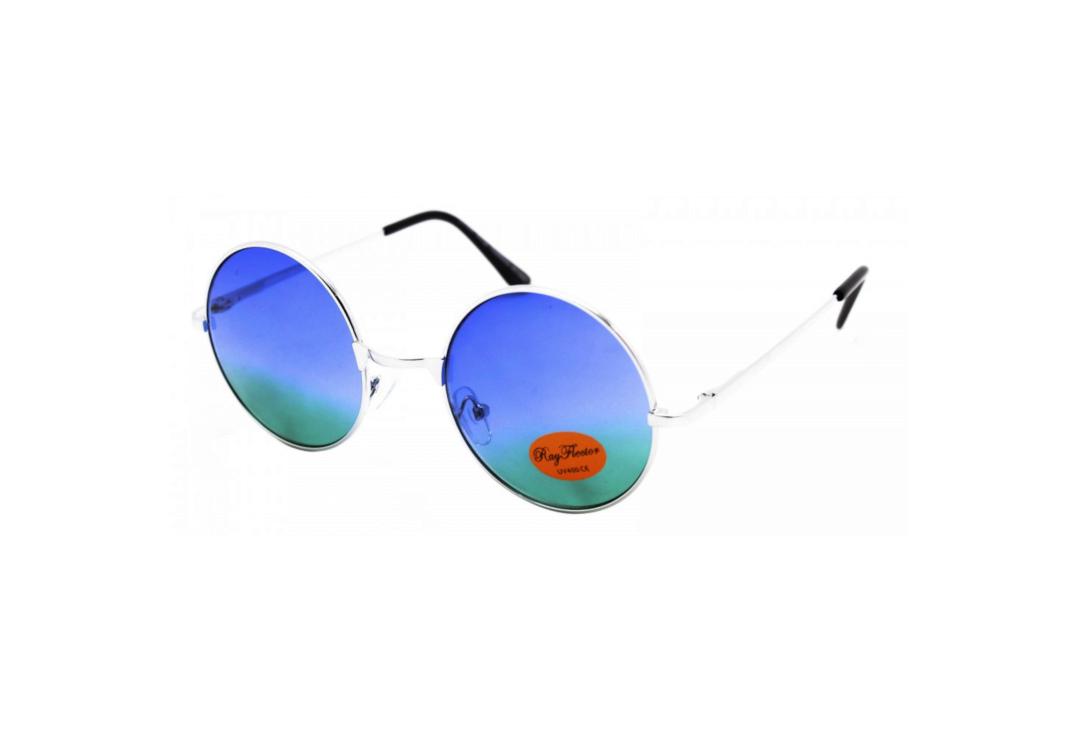 RayFlector | Blue Fade Silver Frame Lennon Sunglasses