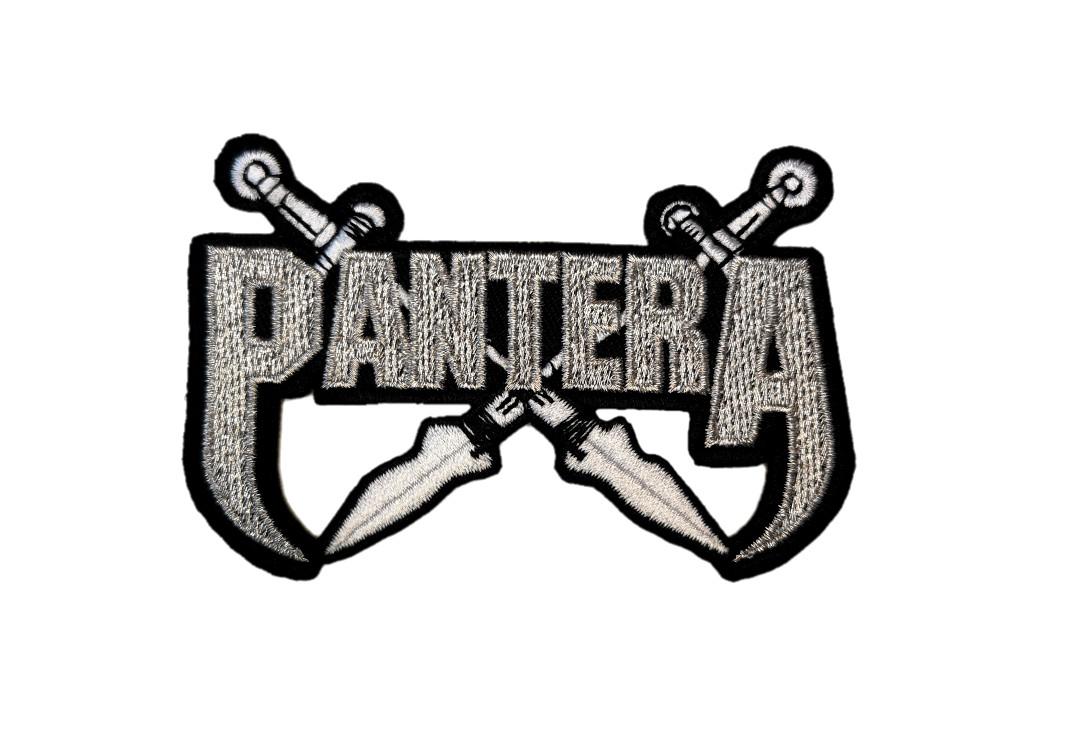 Official Band Merch | Pantera - Silver Swords Logo Woven Patch