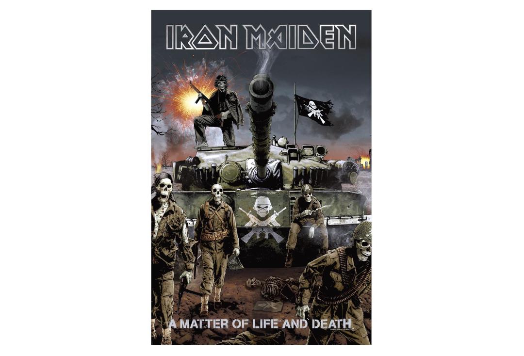 Official Band Merch | Iron Maiden - A Matter Of Life And Death Tanks Printed Textile Poster