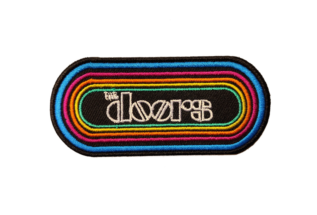 Official Band Merch | The Doors - Rainbow Logo Woven Patch