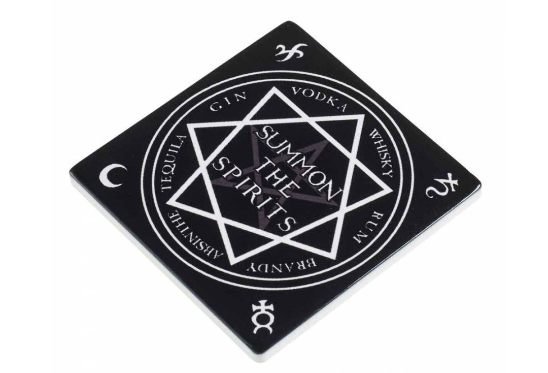 Alchemy Gothic | Summon The Spirits Ceramic Coaster - Side