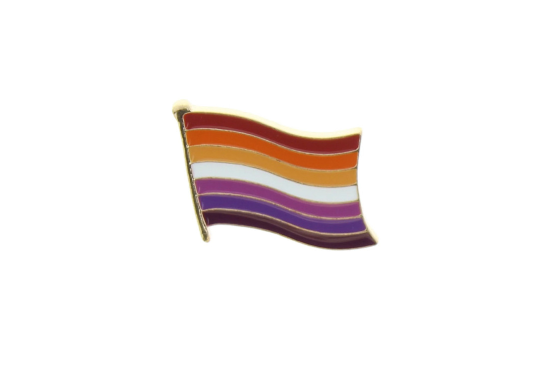 Void Clothing | Lesbian Pride Wavy Flag Metal Pin Badge