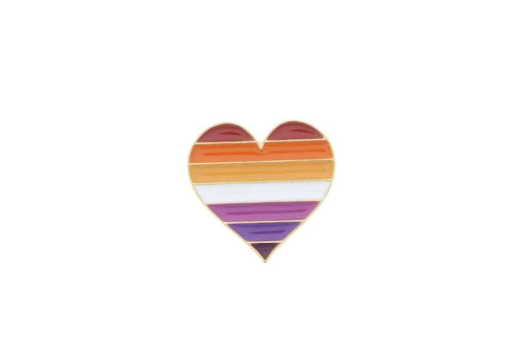 Void Clothing | Lesbian Pride Heart Metal Pin Badge