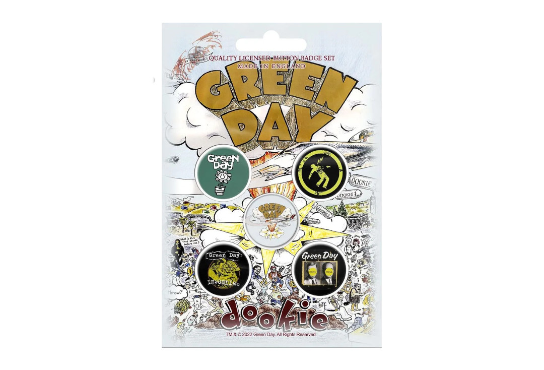 Official Band Merch | Green Day - Dookie Button Badge Pack
