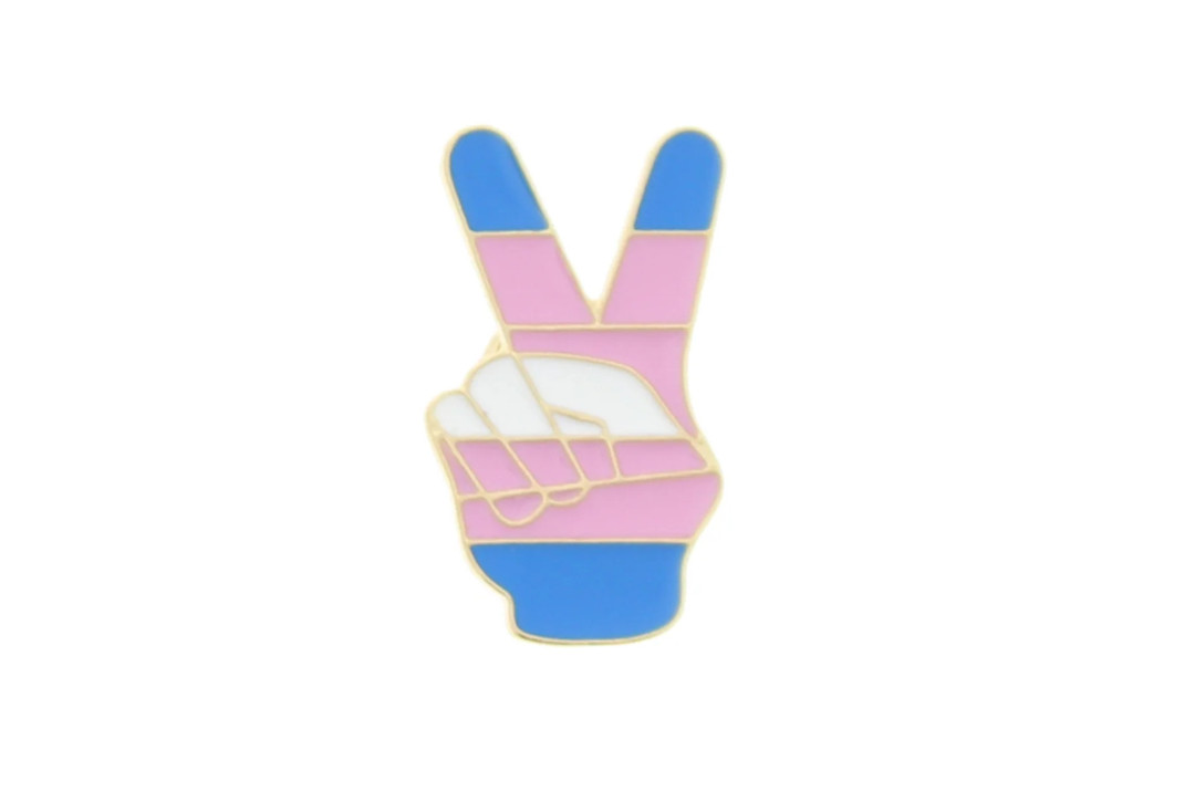 Void Clothing | Trans Pride Peace Sign Metal Pin Badge