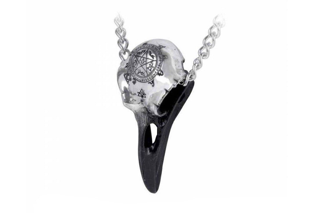 Coeur crane pendant alchemy gothic matching couples raven skull necklaces