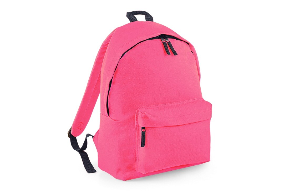 Void Clothing | Fluorescent Pink Plain Backpack - Front