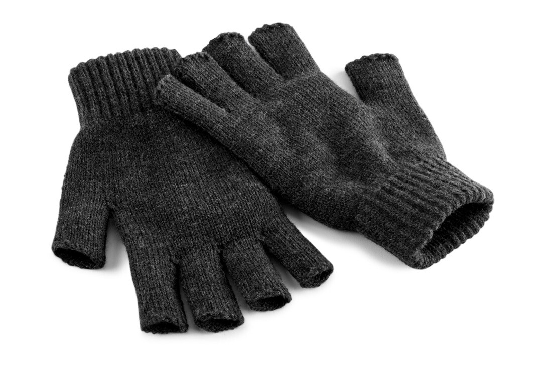 Void Clothing | Charcoal Plain Fingerless Gloves - Main