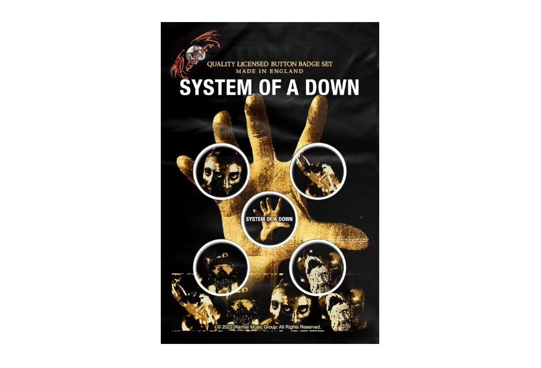 Official Band Merch | System Of A Down - Hand Button Badge Pack