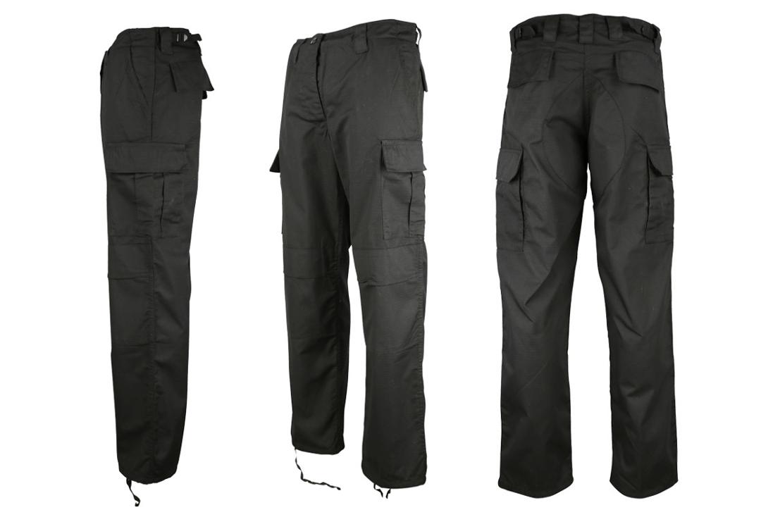 Kombat | Black Rip-Stop Cargo Combat Trousers - Back