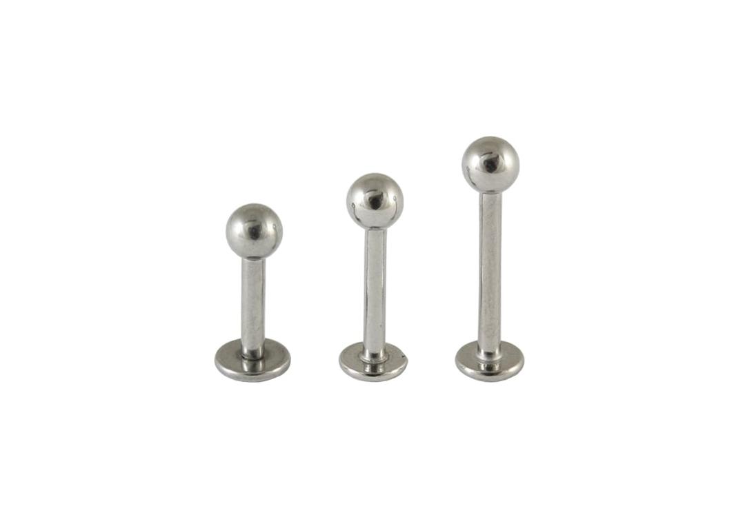16 Gauge Surgical Steel Labret Studs - 5 Piece Body Piercing Jewelry Set With Acrylic Balls