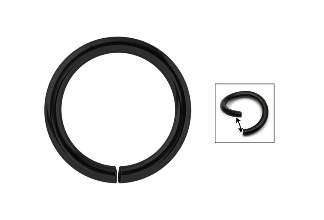Body Jewellery | Black PVD Surgical Steel Seamless Ring 0.8mm to 1.2mm