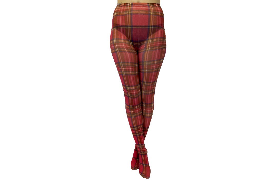 Pamela Mann | Red Tartan Printed Tights