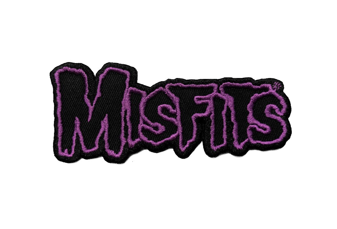 Official Band Merch | Misfits - Purple Border Logo Woven Patch
