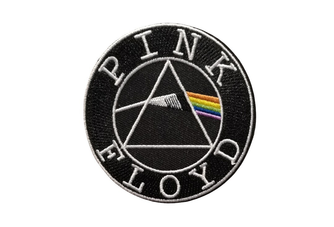 Official Band Merch | Pink Floyd - DSOTM Circle Logo Iron On Embroidered Patch