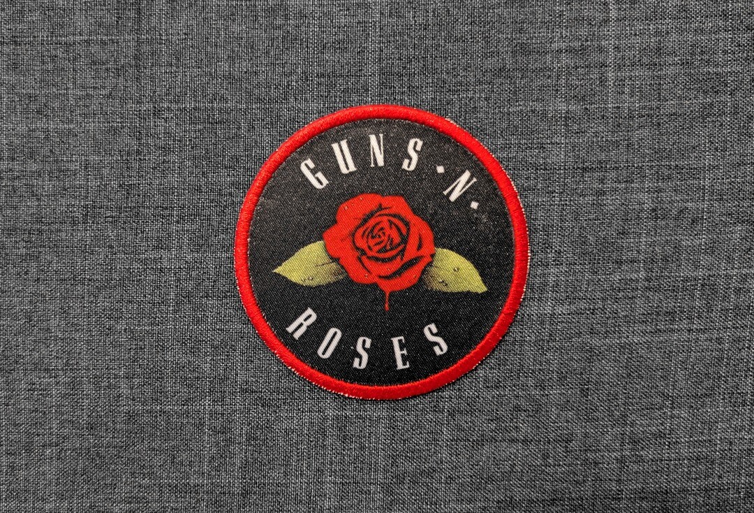 Guns N' Roses - Single Rose Circular Iron On Printed Patch