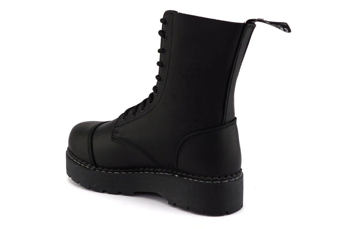 Bulldog ACS Grinders Black Leather Boots - Side Back