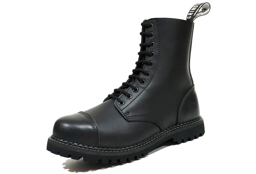 Stag CS Grinders Black Leather Boots - Front