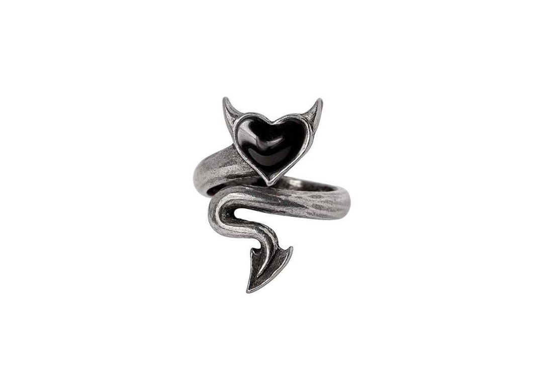 Devil Heart Alchemy Gothic Pewter Ring