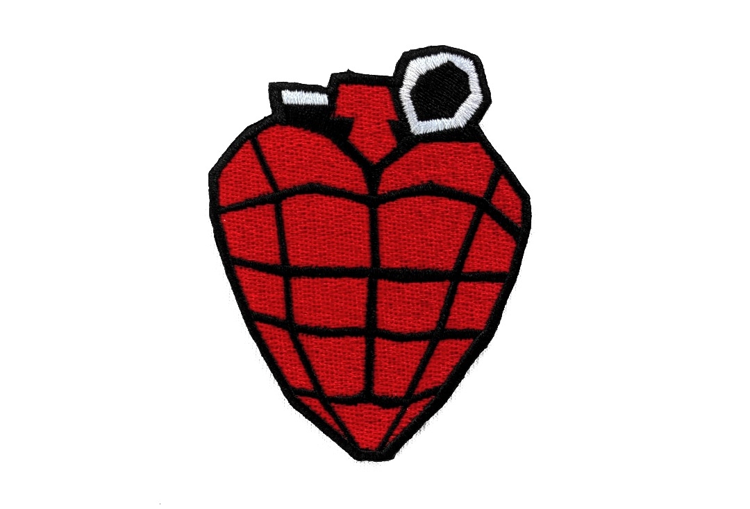 Green Day - Cut Out Heart Grenade Iron On Embroidered Patch