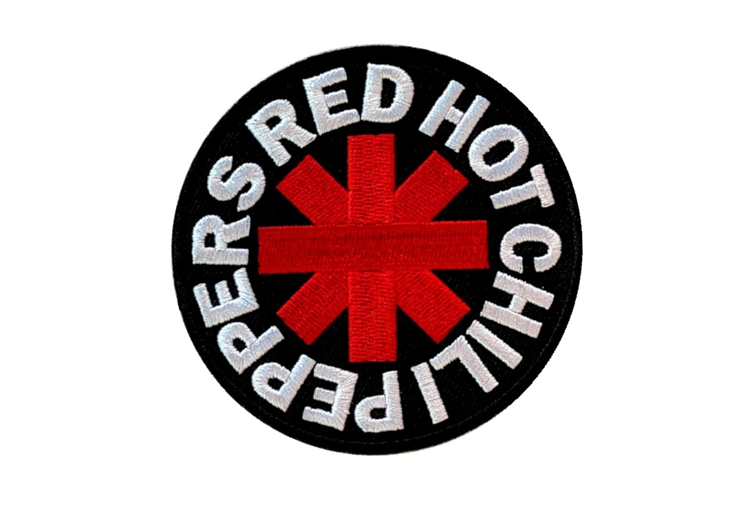 Red Hot Chili Peppers - Circular Black Edged Asterisk Iron On Embroidered Patch