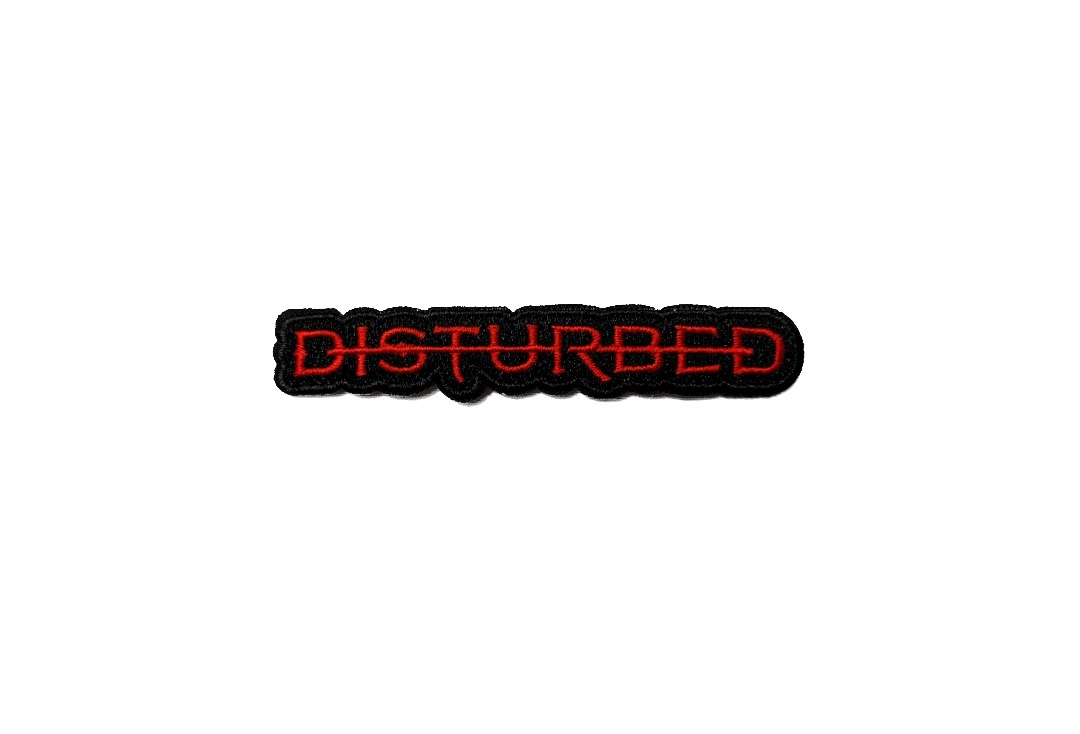 Disturbed - Strike Through Logo Iron On Embroidered Patch