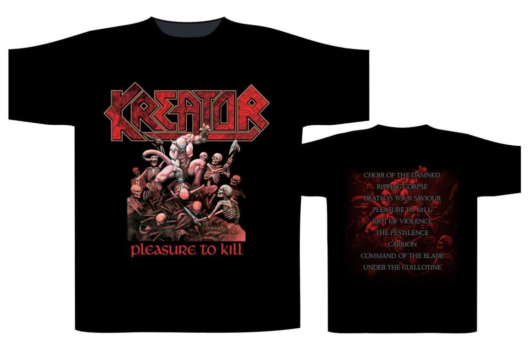 Official Band Merch | Kreator - Pleasure To Kill Men's Short Sleeve T-Shirt - Front View