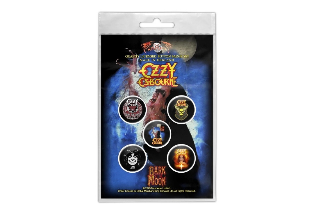 Ozzy Osbourne - Bark At The Moon Official Button Badge Pack