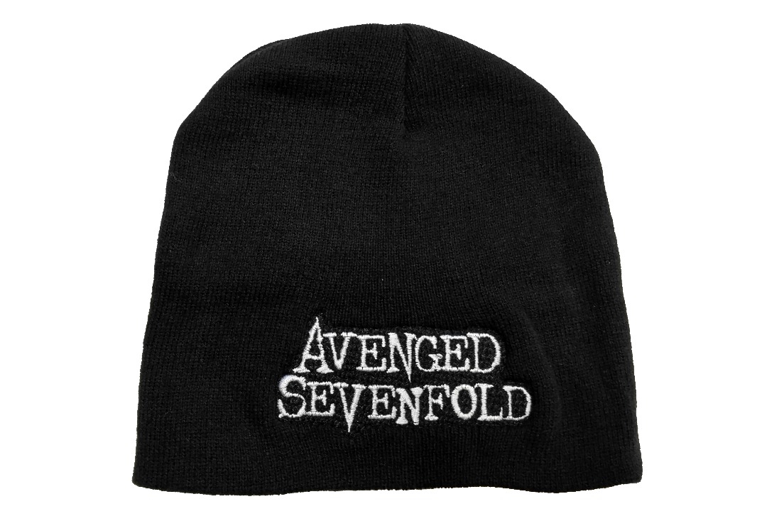 Avenged Sevenfold - White Logo Embroidered Official Knitted Beanie Hat - White