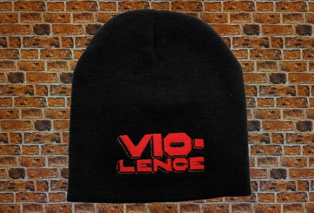Vio-Lence - Red Logo Embroidered Official Knitted Beanie Hat