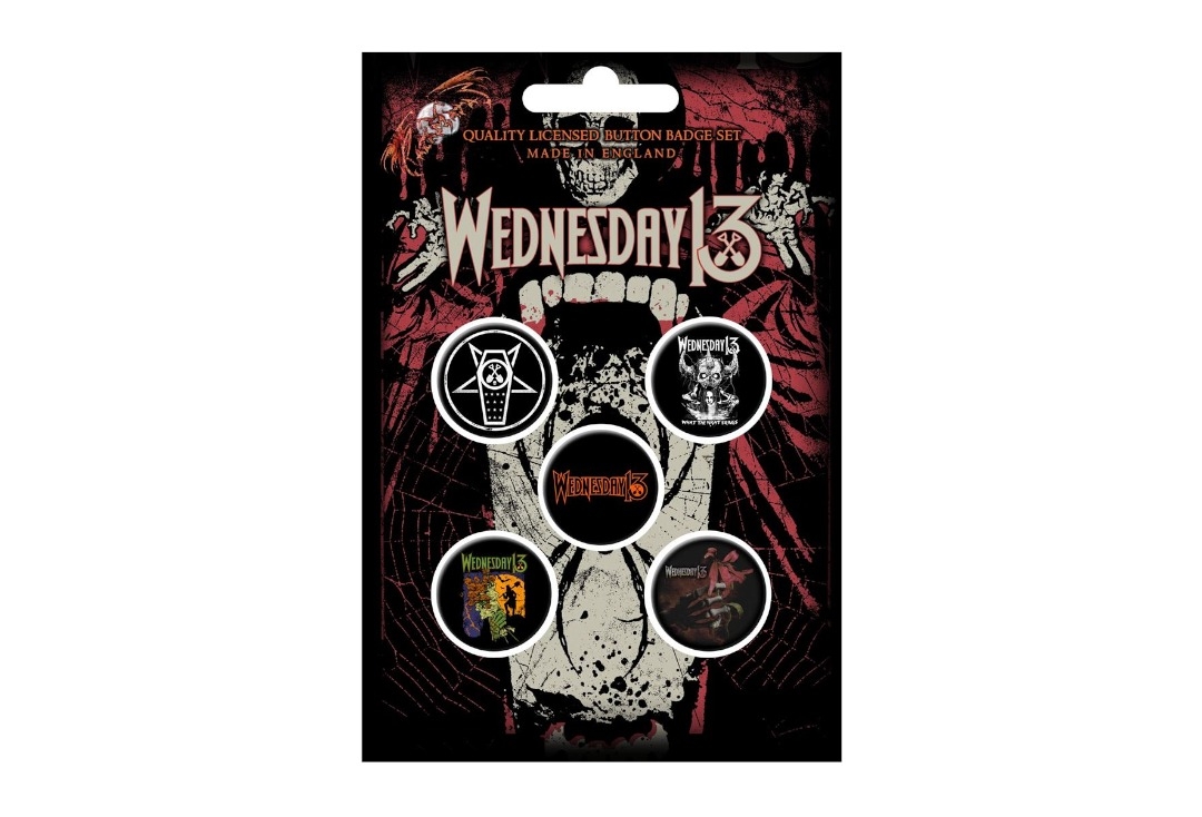 Wednesday 13 - Condolences Official Button Badge Pack