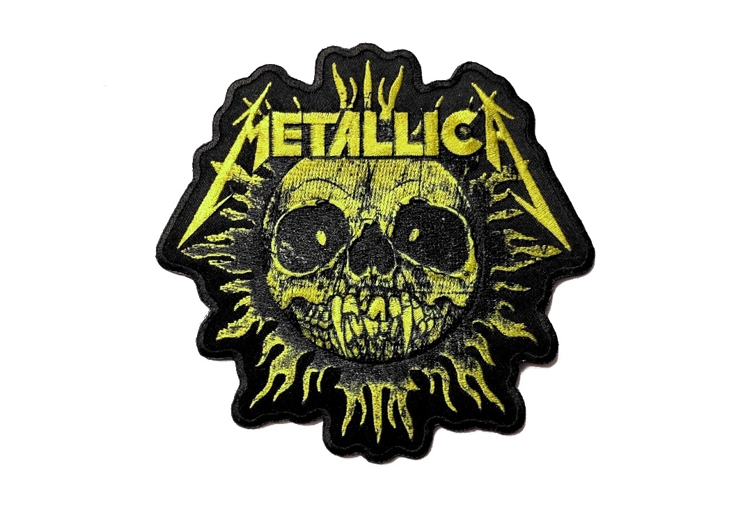 Metallica - Sun Skull Mono Iron On Printed & Embroidered Patch