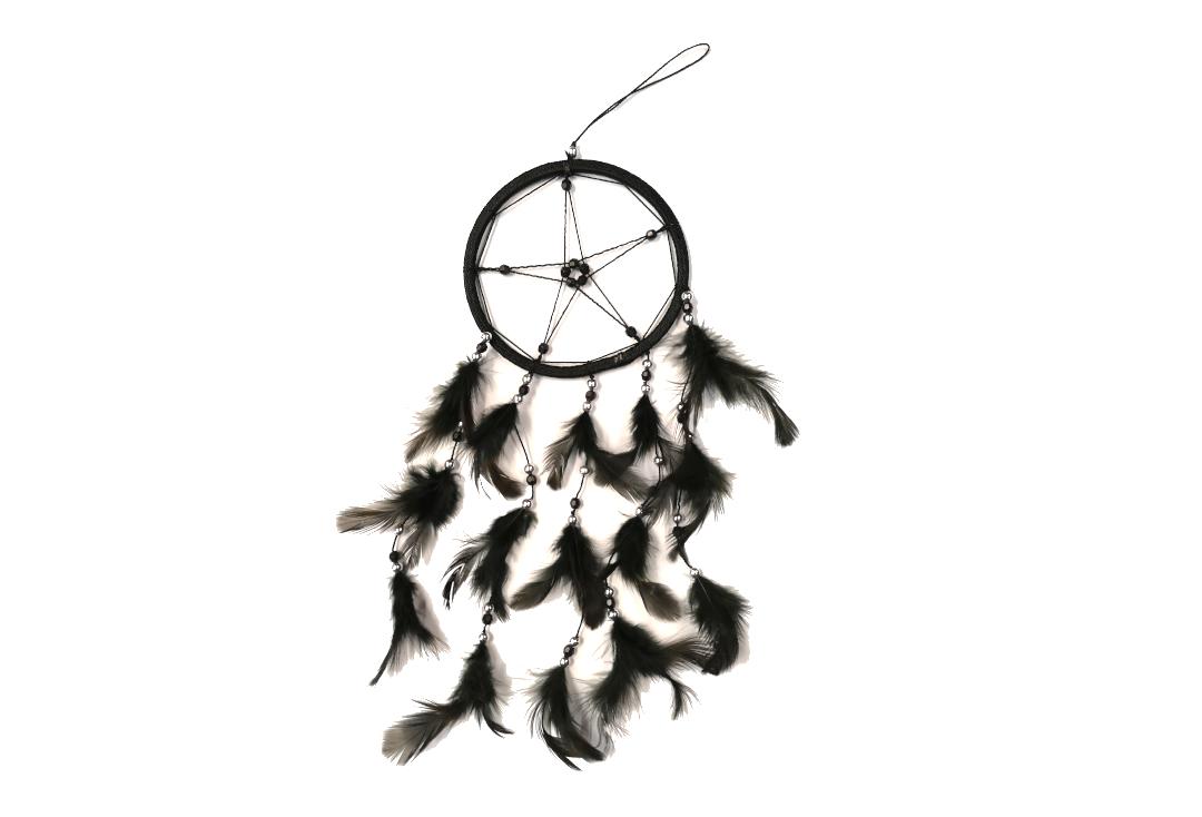 Void Clothing | Black Feather Pentagram Dream Catcher