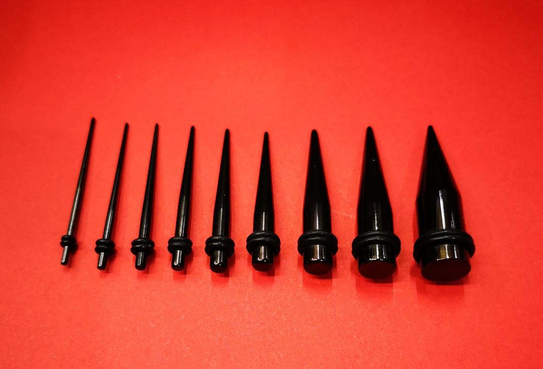 Body Jewellery | Black PVD Surgical Steel Stretching Tapers 1.6mm to 10mm
