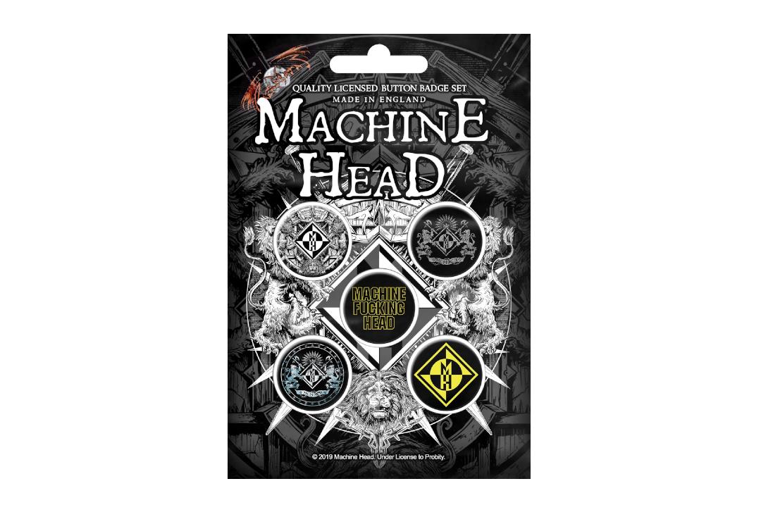 Official Band Merch | Machine Head - Crest Button Badge Pack