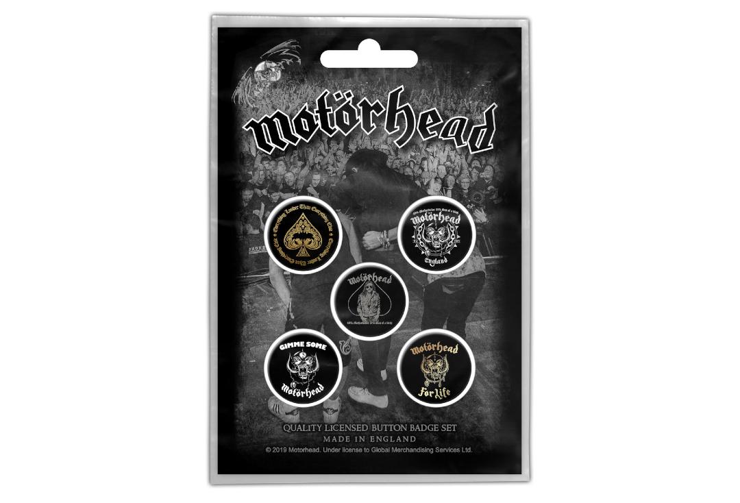 Official Band Merch | Motorhead - Clean Your Clock Button Badge Pack