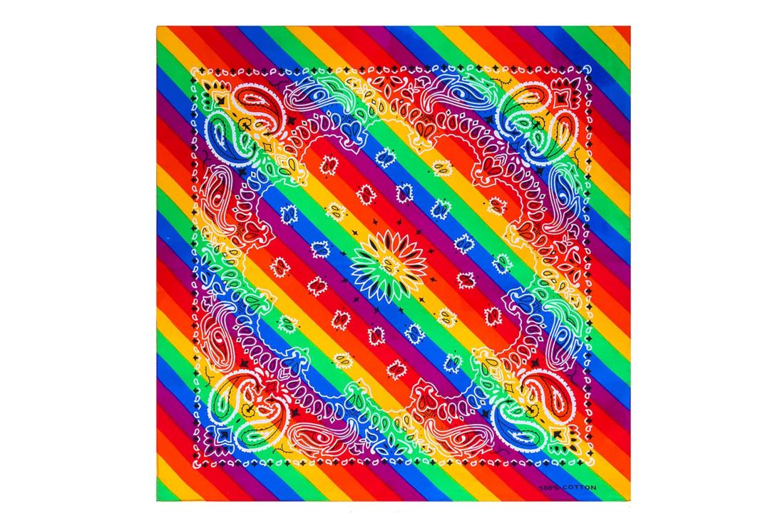 Void Clothing | Pride Rainbow Stripe Paisley Cotton Bandana
