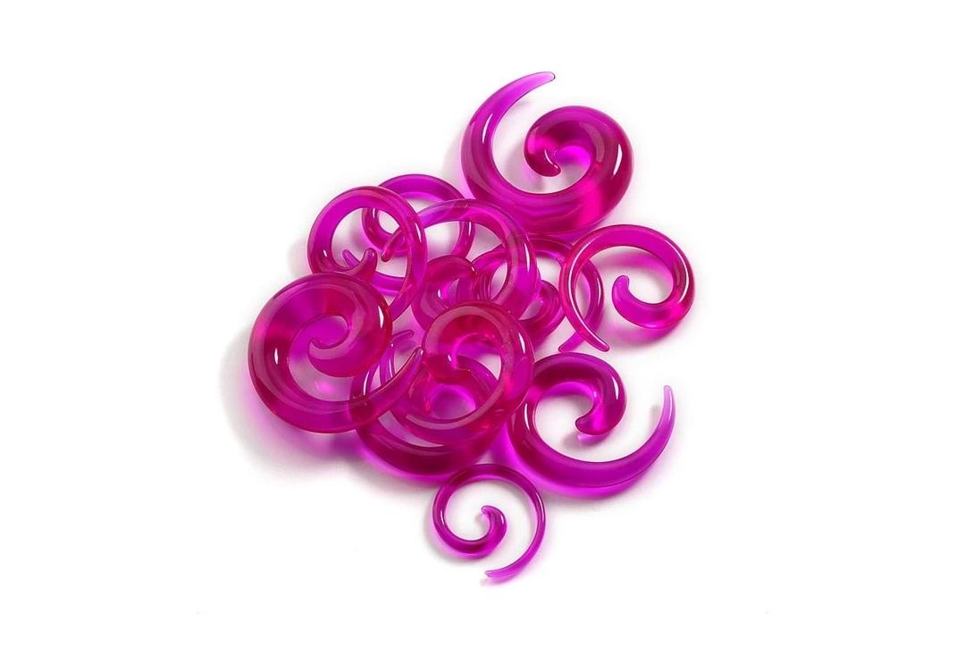 Body Jewellery | Purple Acrylic Spiral Stretcher 3mm to 12mm