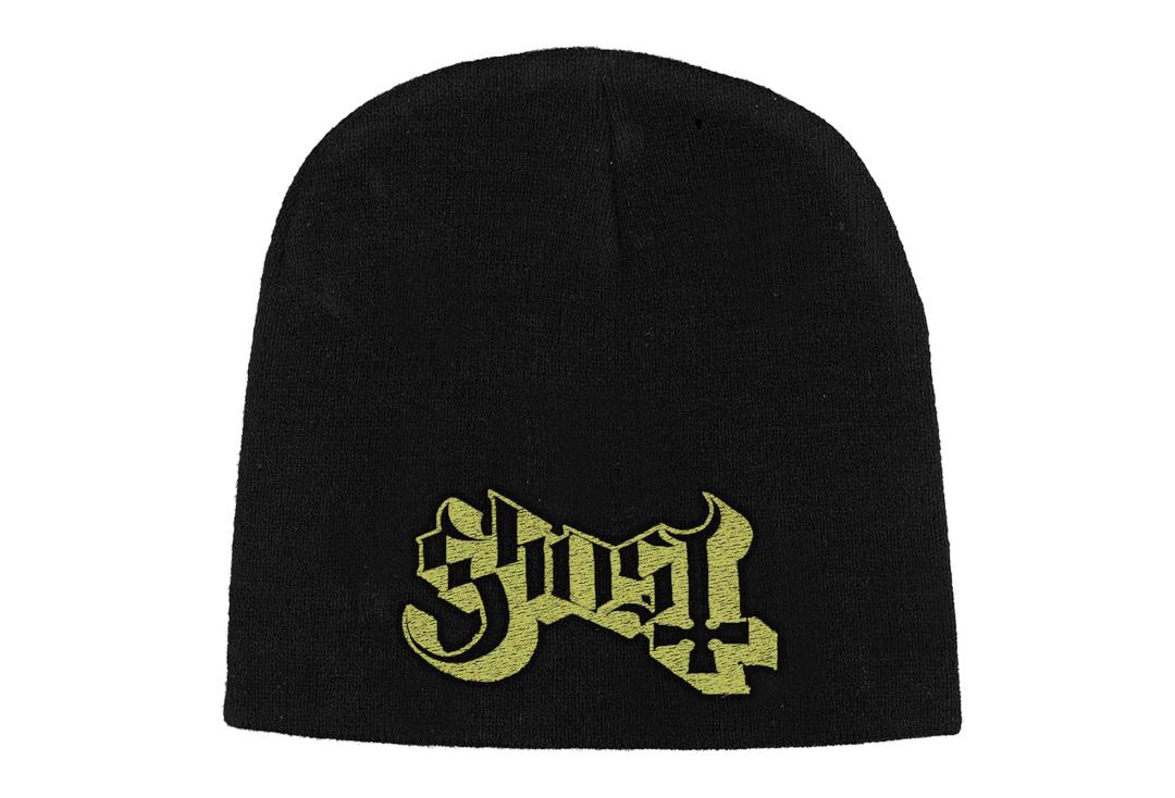 Official Band Merch | Ghost - Yellow Logo Embroidered Official Knitted Beanie Hat