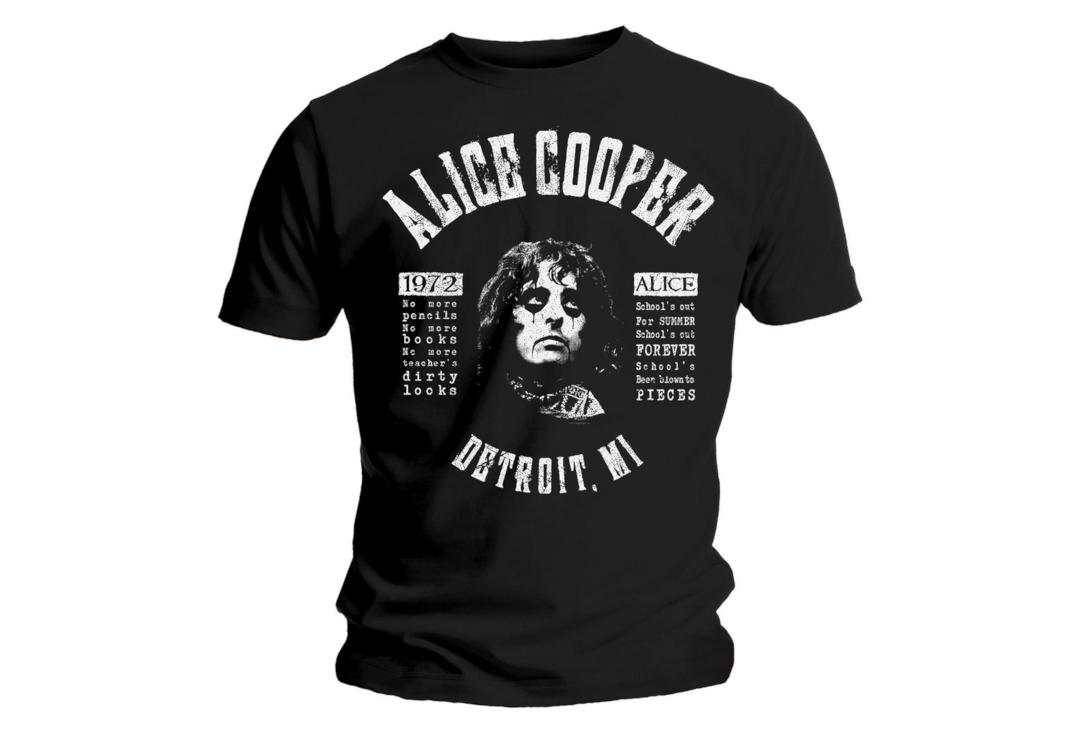 Official Band Merch | Alice Cooper - School's Out Lyrics Official Men's Short Sleeve T-Shirt
