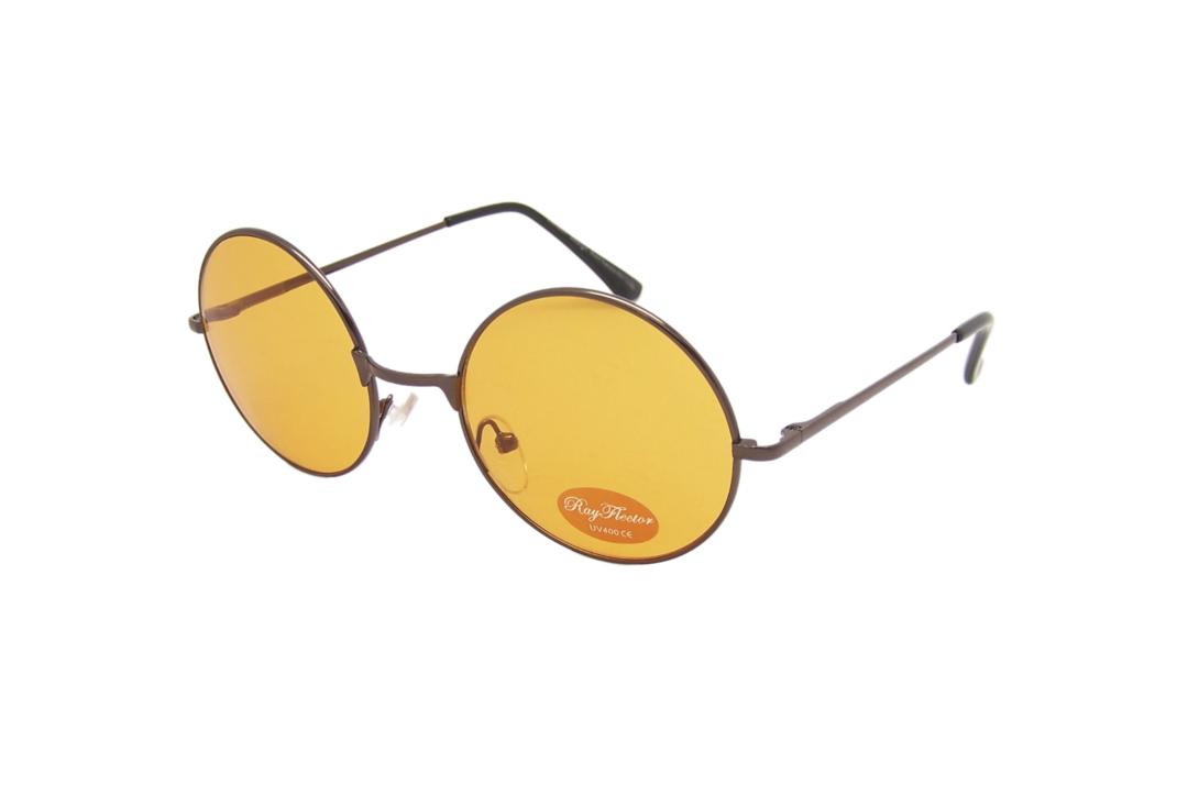 RayFlector | Amber Round Dark Bronze Frame RayFlector Lennon Sunglasses