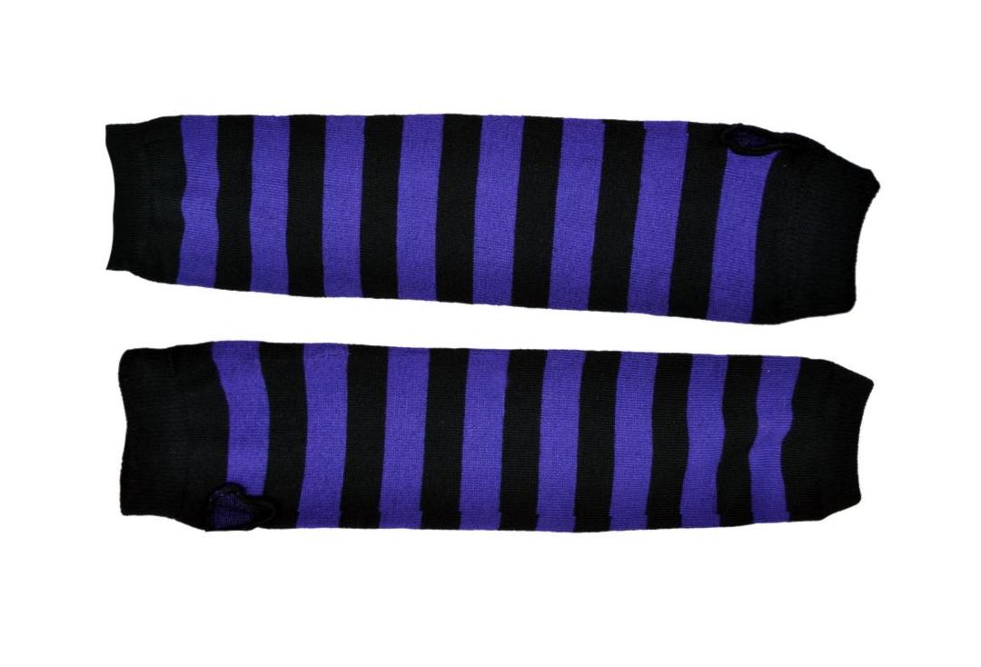 Poizen Industries | Purple & Black Stripe Arm-Warmers