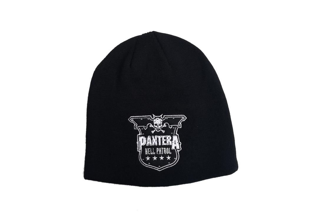 Official Band Merch | Pantera - Hell Patrol Embroidered Official Knitted Beanie Hat - Front
