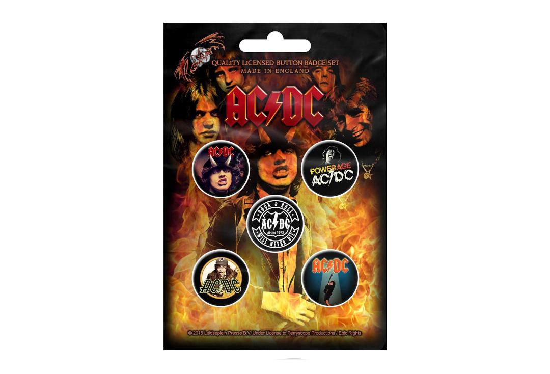 Official Band Merch | AC/DC - Highway To Hell Button Badge Pack