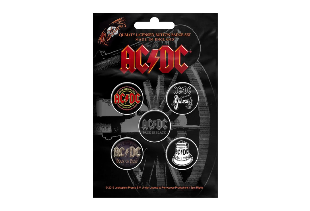 Official Band Merch | AC/DC - For Those About To Rock Button Badge Pack