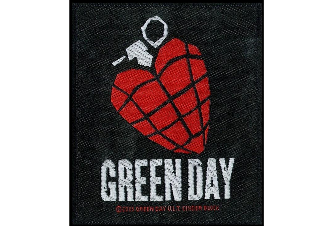 Official Band Merch | Green Day - Heart Grenade Woven Sew On Patch